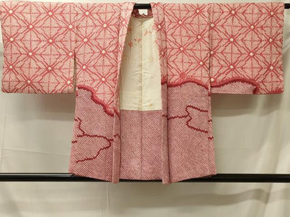 平和屋着物＃羽織　総絞り　雲取り菱文　正絹　逸品　CABM0335in