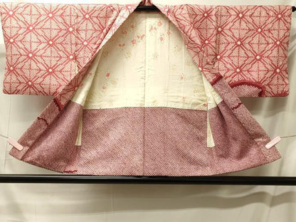 平和屋着物＃羽織　総絞り　雲取り菱文　正絹　逸品　CABM0335in
