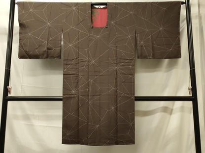 平和屋着物＃道行コート　幾何学文様　ロング丈　正絹　逸品　未使用　CABM0351in