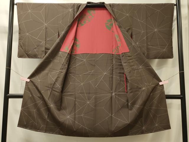 平和屋着物＃道行コート　幾何学文様　ロング丈　正絹　逸品　未使用　CABM0351in