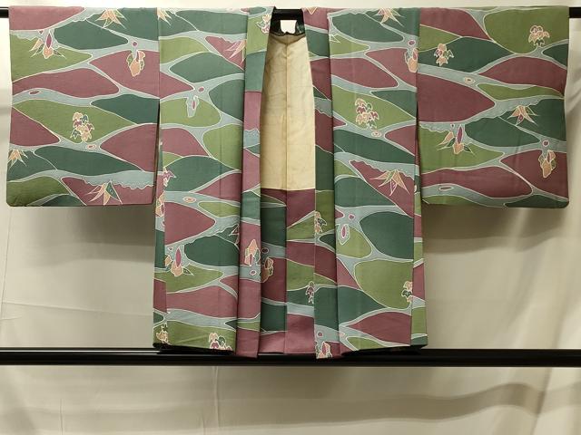 平和屋着物＃羽織　ろうけつ染め　風景文　正絹　逸品　CABM0354in