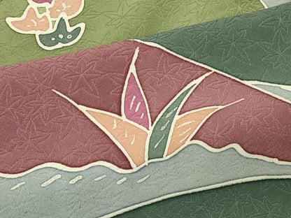平和屋着物＃羽織　ろうけつ染め　風景文　正絹　逸品　CABM0354in