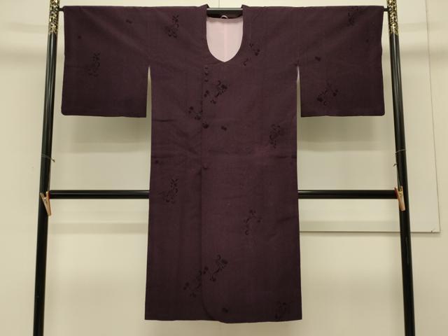 平和屋着物＃道行コート　輪奈ビロード　草花文　ロング丈　正絹　逸品　CABM0362in