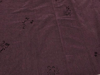 平和屋着物＃道行コート　輪奈ビロード　草花文　ロング丈　正絹　逸品　CABM0362in