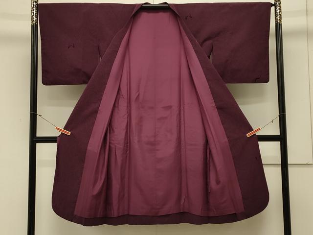 平和屋着物＃道行コート　輪奈ビロード　墨流し文様　ロング丈　正絹　逸品　CABM0364in