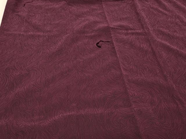 平和屋着物＃道行コート　輪奈ビロード　墨流し文様　ロング丈　正絹　逸品　CABM0364in
