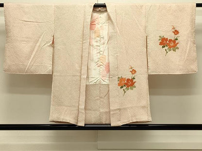 平和屋着物＃羽織　総絞り　枝花文　正絹　逸品　CABM0373in