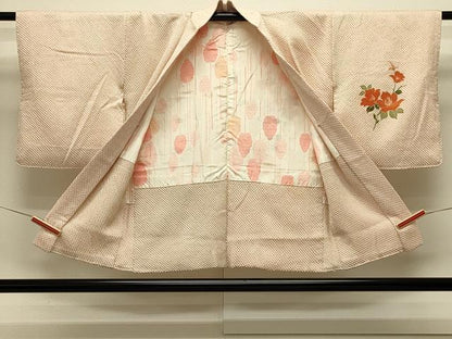 平和屋着物＃羽織　総絞り　枝花文　正絹　逸品　CABM0373in