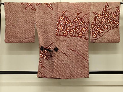 平和屋着物＃道中着　総絞り　枝花文　正絹　逸品　CABM0374in