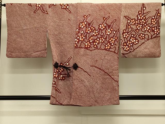 平和屋着物＃道中着　総絞り　枝花文　正絹　逸品　CABM0374in