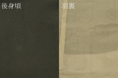 平和屋着物＃羽織　寿光織　槍梅文　黒地　金銀糸　正絹　逸品　CABM0376in
