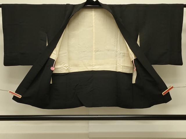 平和屋着物＃羽織　寿光織　槍梅文　黒地　金銀糸　正絹　逸品　CABM0376in
