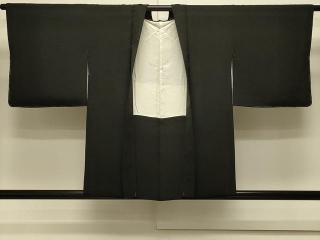 平和屋着物＃羽織　霞地紋　黒地　正絹　逸品　CABM0385in