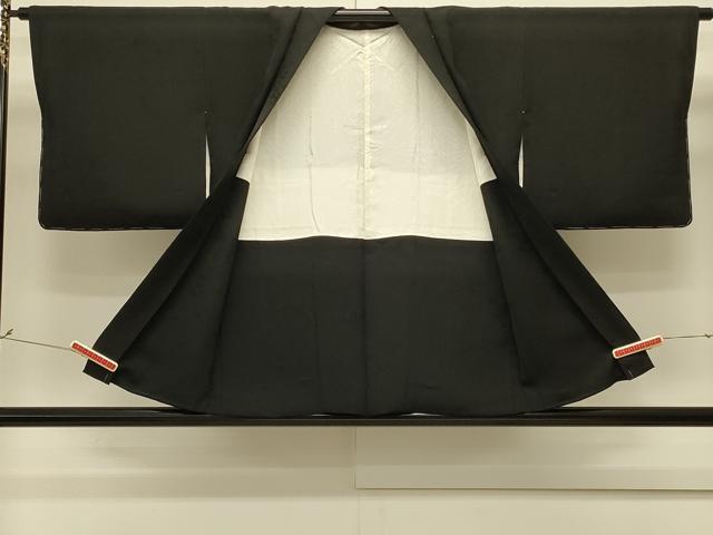 平和屋着物＃羽織　霞地紋　黒地　正絹　逸品　CABM0385in