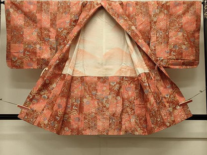 平和屋着物＃西陣　能衣装織　道中着　宝尽くし花鳥文　鶴　正絹　逸品　CABM0390in