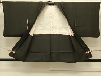 平和屋着物＃羽織　枝菊文　黒地　金彩　正絹　逸品　CABM0393in