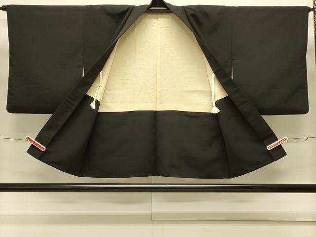 平和屋着物＃羽織　寿光織　花蝶文　黒地　金銀糸　正絹　逸品　CABM0394in