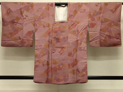平和屋着物＃道行コート　地紋起こし　幾何学文様　正絹　逸品　CABM0399in