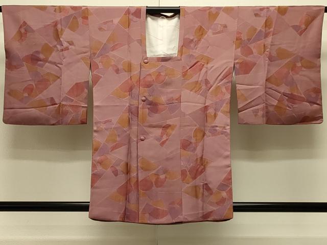 平和屋着物＃道行コート　地紋起こし　幾何学文様　正絹　逸品　CABM0399in