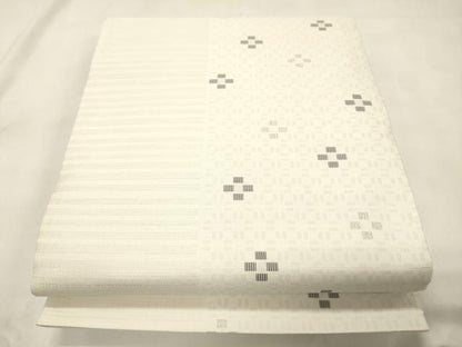 平和屋着物●両面 六通柄袋帯 草木丸文 銀糸 正絹 逸品 CABM0404dy