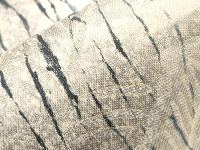 平和屋着物●両面 全通柄袋帯 杢目文 金通し地 正絹 逸品 CABM0410dy