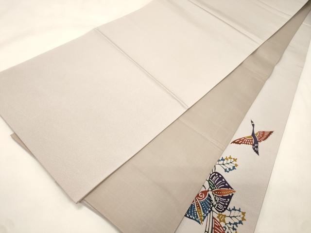 平和屋着物●太鼓柄袋帯　型染め　流水花鳥文　やまと誂製　正絹　逸品　CABM0411dy