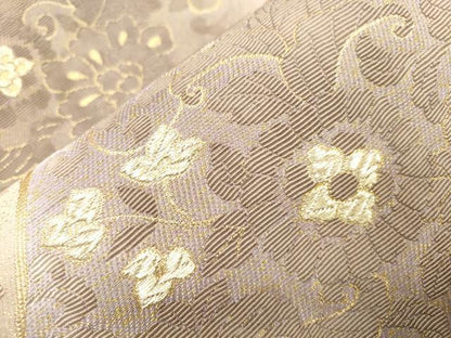 平和屋着物●六通柄袋帯 輪奈織 更紗文 金糸 正絹 逸品 CABM0414dy
