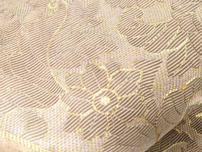 平和屋着物●六通柄袋帯 輪奈織 更紗文 金糸 正絹 逸品 CABM0414dy