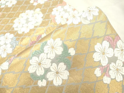 平和屋着物●山口美術織物　唐織の織匠　山口成三郎謹織　六通柄袋帯　唐織　松皮小桜文　正絹　逸品　CABM0430dy
