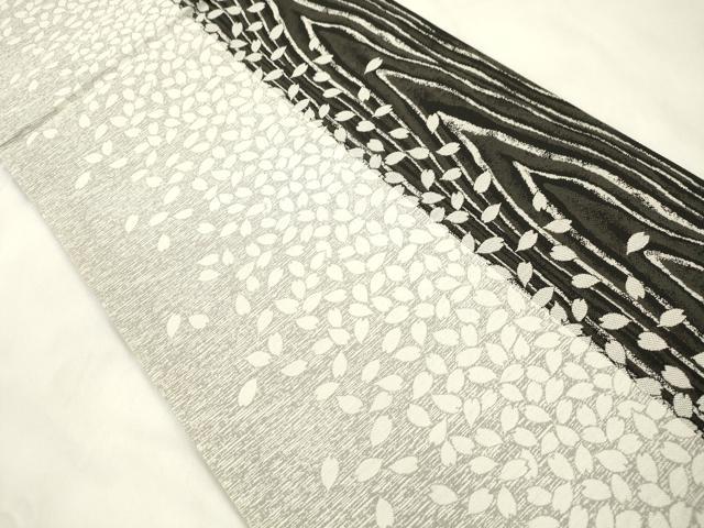 平和屋着物●両面 六通柄袋帯 西陣紹巴織 舞桜文 正絹 逸品 CABM0431dy