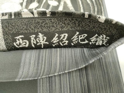 平和屋着物●両面 六通柄袋帯 西陣紹巴織 舞桜文 正絹 逸品 CABM0431dy