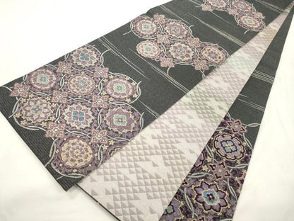 平和屋着物●袋帯　輪奈織　螺鈿箔　正倉院花文　金銀糸　正絹　逸品　CABM0442dy