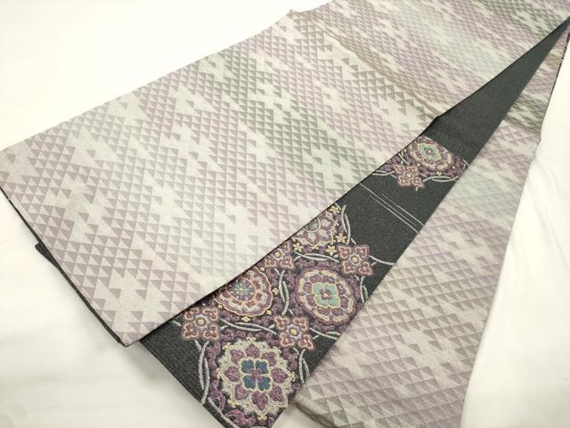 平和屋着物●袋帯　輪奈織　螺鈿箔　正倉院花文　金銀糸　正絹　逸品　CABM0442dy
