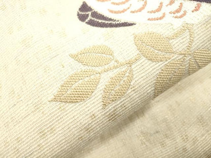 平和屋着物●ワンタッチつけ帯　梟　金糸　やまと誂製　正絹　逸品　CABM0462dy