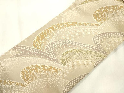 平和屋着物●こむさでもーど・COMME CA DU MODE　ワンタッチつけ帯　草花文　正絹　逸品　CABM0472dy