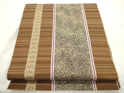 平和屋着物●本場筑前博多織　八寸名古屋帯　菊尽くし文　正絹　逸品　CABM0488dy