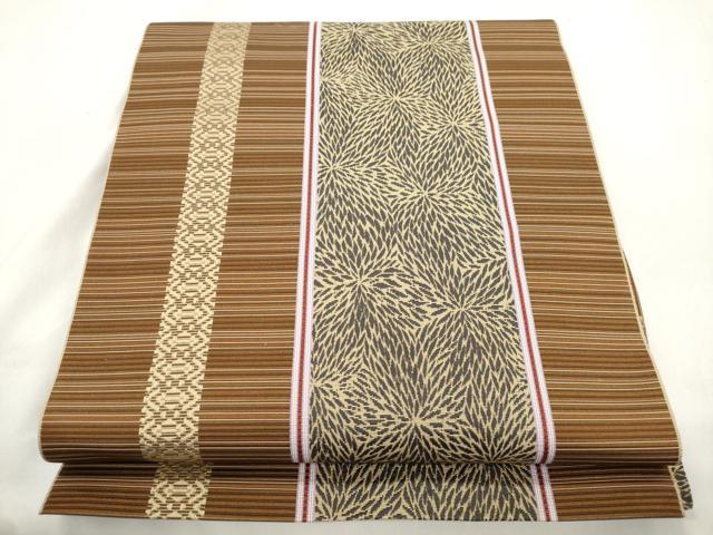 平和屋着物●本場筑前博多織　八寸名古屋帯　菊尽くし文　正絹　逸品　CABM0488dy