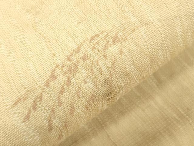 平和屋着物●九寸名古屋帯　手描き　紬地　草花文　正絹　逸品　CABM0491dy