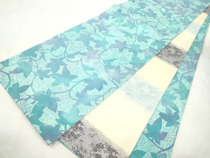 平和屋着物●両面 全通柄袋帯 蔦の葉文 正絹 逸品 CABM0507dy