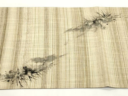 平和屋着物●太鼓柄袋帯 手描き 紬地 馬 正絹 逸品 CABM0508dy