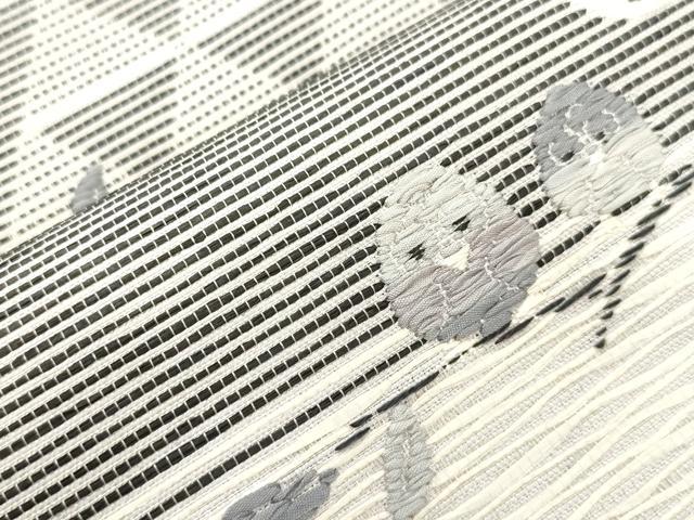 平和屋着物●九寸名古屋帯　紙布　梟　正絹　逸品　CABM0512dy