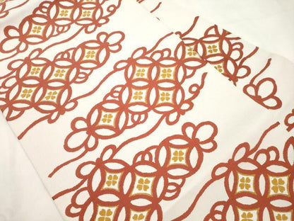 平和屋着物●九寸名古屋帯　七宝花文　正絹　逸品　CABM0513dy