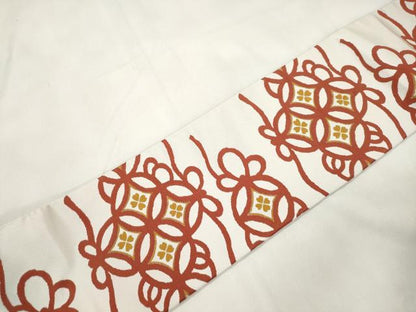 平和屋着物●九寸名古屋帯　七宝花文　正絹　逸品　CABM0513dy