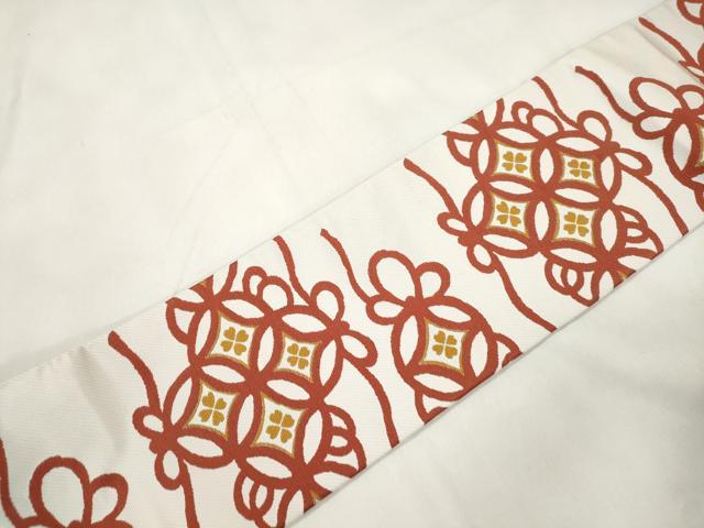 平和屋着物●九寸名古屋帯　七宝花文　正絹　逸品　CABM0513dy