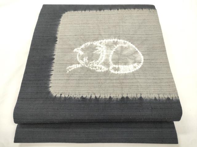 平和屋着物●九寸開き名古屋帯　紬地　絞り　猫　ますいわ屋扱い　正絹　逸品　CABM0520dy