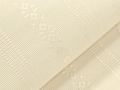 平和屋着物●本場筑前博多織　八寸名古屋帯　献上　鳥の子色　正絹　逸品　未使用　CABM0522dy