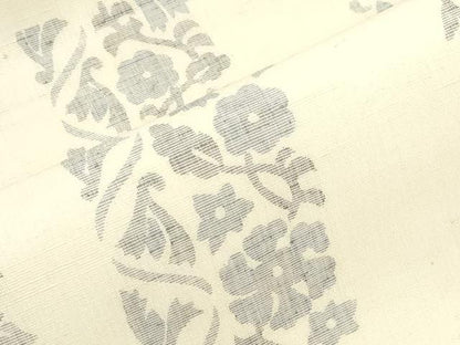 平和屋着物●九寸名古屋帯　紬地　草花文　正絹　逸品　CABM0523dy