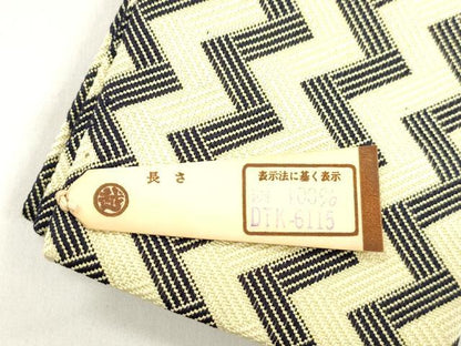 平和屋着物●男性　本場筑前博多織　角帯　幾何学文　三越扱い　正絹　逸品　CABM0532dy
