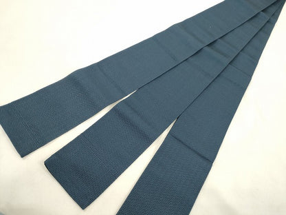 平和屋着物●男性　本場筑前博多織　角帯　鉄御納戸色　正絹　逸品　CABM0535dy