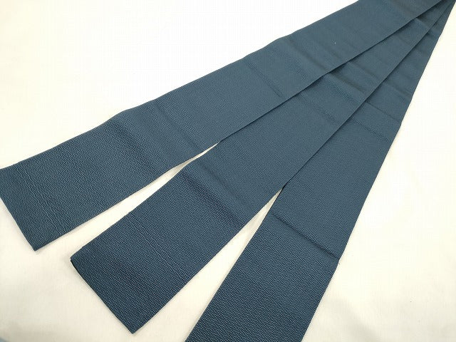 平和屋着物●男性　本場筑前博多織　角帯　鉄御納戸色　正絹　逸品　CABM0535dy